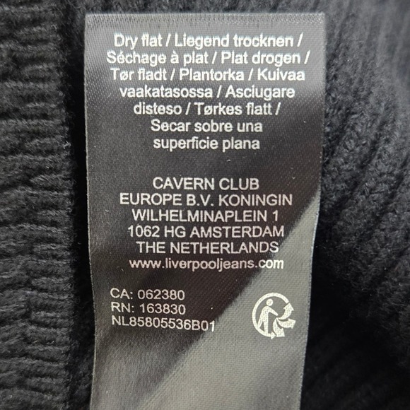Liverpool Los Angeles M Black Ribbed Sweater Criss Cross Neck Colorblock Knit - Picture 10 of 11